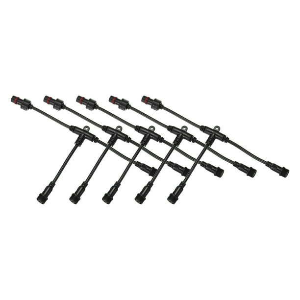 Uxcell 5 Pcs 4-Core 4 Pin Conector T Divisor, Cable de Extensión de 15cm 20AWG IP65 en Forma de Y de 1 Macho a 2 Hembras para Iluminación LED