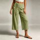 thumbnail image 4 of Neewe Pull On Capri Pants for Women Fashion Plain with Pockets Elastic Drawstring Waist Daily Outfits, 4 of 7