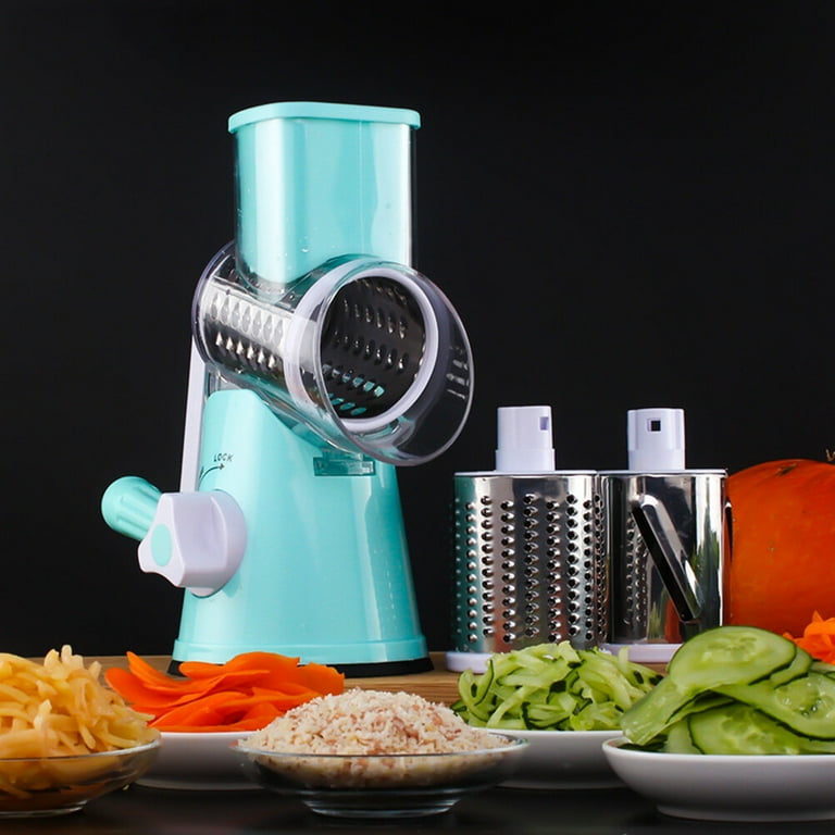 TINKSKY Tri-Blade Spiralizer Vegetable Slicer Manual Hand Safe Vegetables  Chopper with 3 Interchangeable Round Stainless Steel) 