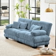 thumbnail image 3 of 94.4” Oversized Loveseat Sofa, 2 Seater Modular Sectional Sofa, Blue Large Sectional Couches for Living Room, Fluffy Chenille Fabric Cloud Couch with 4 Pillows, Deep Seat Sofas, 3 of 14