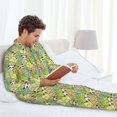 thumbnail image 6 of Sikiie Cartoon Panda And Leaf Mens Pajama Set, Soft Warm Long Sleeve Sleepwear, Cozy Button-Down Pjs for Men-Large, 6 of 7