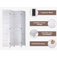 thumbnail image 4 of CL.HPAHKL 4 Panel Wooden Room Divider, 5.75 Ft Tall Indoor Portable Freestanding Partition Screen, Folding Privacy Wall Divider for Home Office Bedroom Restaurant, 68.9" x 15.75" Each Panel, White, 4 of 7