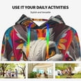 thumbnail image 4 of Kdxio Vibrant Bunny Ride Print Womens Oversized Hoodies Sweatshirts Hooded Pullover Tops Sweaters Casual-X-Large, 4 of 7