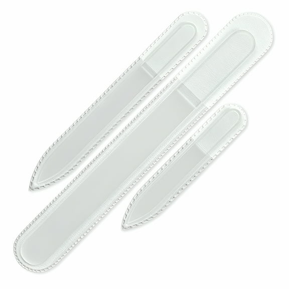 FACEGA Gift Set, 3 Glass Nail Files, Crystal, Double-Sided, Natural Nails, Washable, Etched Design