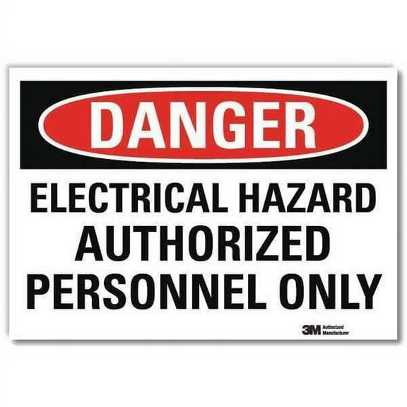 Lyle Danger Sign,Self-Adhesv Mount,7inWx5inH, U3-1407-RD_7X5 U3-1407-RD_7X5