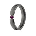 thumbnail image 2 of Ruby 4mm Black Zirconium Tension Set Ring, 2 of 3