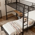 thumbnail image 5 of Noble House Twin Over Twin Metal Bunk Bed with Desk, Shelves & Drawers, L-Shaped Design, Safety Rails for Teen, Black, 5 of 6