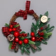thumbnail image 3 of TheFound Christmas PVC Wreath Artificial Wreath with Berry Christmas Ball Decor for Front Door, Window, 3 of 8