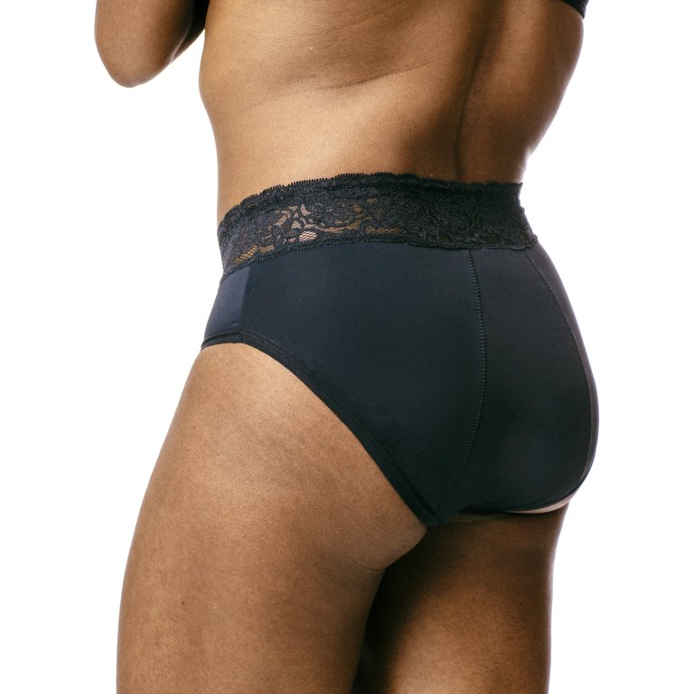 Leovqn Period Pants for Women Lace Trim Menstrual Underwear Heavy Flow Period  Knickers Leakproof Postpartum Briefs L Black/Mint Green/Nude