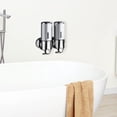 thumbnail image 6 of Tuvgenk Gray 2-Chamber Soap Dispenser, Wall Mounted Shampoo Bottle for Bathroom, No Drill Holder, Refillable for Shower Gel, 6 of 6