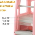 thumbnail image 2 of SDADI PLT01PK Marchepied en Plastique pour Enfants avec 3 Hauteurs Réglables, Rose, 2 of 7