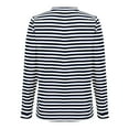 thumbnail image 6 of FDGIU Women's Striped Color Block Raglan Sleeve Top - Loose Fit Crewneck Long Sleeve Casual Spring Summer Tee, 6 of 6