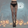 thumbnail image 2 of Aocisk Halloween Stockings for Women Gothic Fishnet Tights with Bow Lace Design Out Pattern Accessories Green One Size, 2 of 4