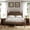Walnut, variant on Leumius Queen Size Platform Bed Frame, Spindle Bed with Curved Tall Headboard, No Box Spring Needed, Retro Four Poster Bed for Teens Adults Walnut