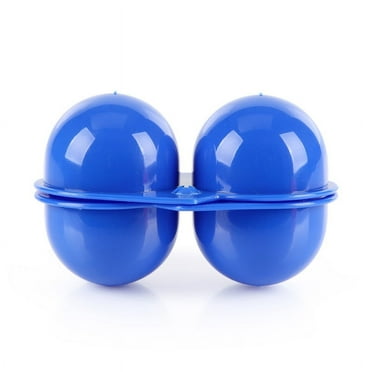 2 Pcs 2 Grids Snap Lock Egg Box Holder Portable Safe Plastic Eggs Storage Container