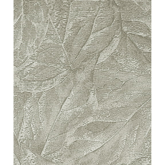 Fine Decor Aspen Sterling Leaf Wallpaper, 20.9-in by 33-ft