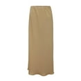 thumbnail image 4 of Brown Skirts for Women Spring Summer Skirts Satin Skirt High Waisted Maxi Cocktail Party Wedding A Line Long Skirts Maxi Skirt, 4 of 5