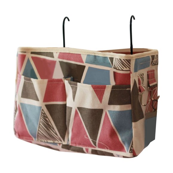 Leodye 1PCS Bedside Hanging Storage Caddie Multifunctional Fabric Space-saving Dorm Bunk Bed Glasses Book Phone Organizer -11.81x7.48x3.94in