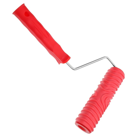 TEHAUX Cylindrical Red 1Set Textured Paint Roller For Diy Wall Floor Decoration And Concrete Texture