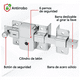 thumbnail image 2 of "Cerradura De Barra Chapas Para Puertas Seguridad, Derecha Cromado Lab.G, Plateado ", 2 of 5