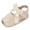 Beige, variant on Otqutp Toddler Summer Footwear Summer Children Shoes Girls Sandals Flat Bottom Non Slip Lightweight Fish Mouth Breathable Solid Color Bow Shoes