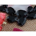 thumbnail image 2 of Black Crystal Teardrop Cluster Chunky Statement Bib Pendant Necklace, 2 of 6