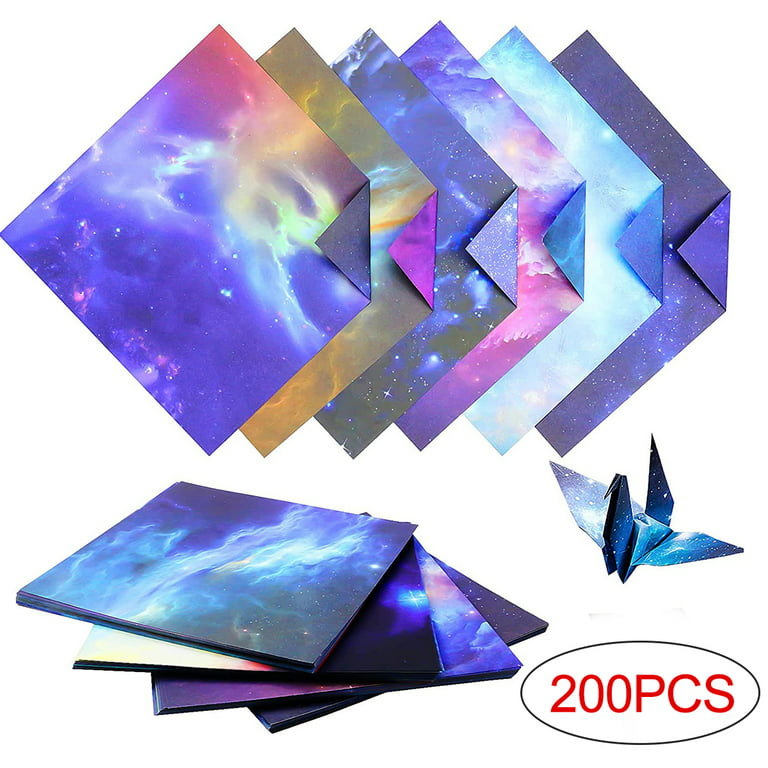 200Pcs Origami Paper 6 x 6 Inch Colored Double Sided Printed Scrapbook  Paper Square Galaxy Outer Space Easy Folding Art Craft Paper for Kids  Adults School 