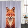 thumbnail image 2 of Purple Fox Shower Curtain, Waterproof Shower Curtains for Bathroom, Funny Animals Modern Art Washable Fabric Bathtub Curtain Set Bath Decor with 12 Hooks Standard 72"x72", 2 of 8