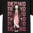 thumbnail image 2 of Demon Slayer Nezuko Repeat Text Crew Neck Short Sleeve Men's Black T-shirt-Medium, 2 of 3