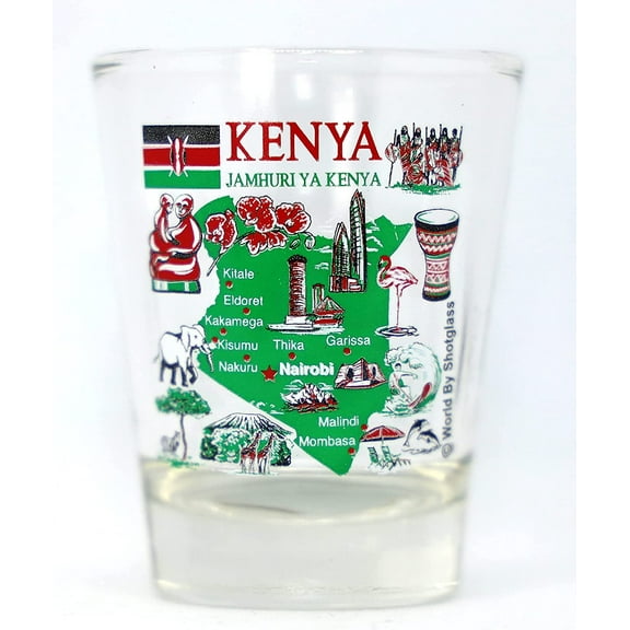 Kenya Landmarks and Icons Collage Shot Glass