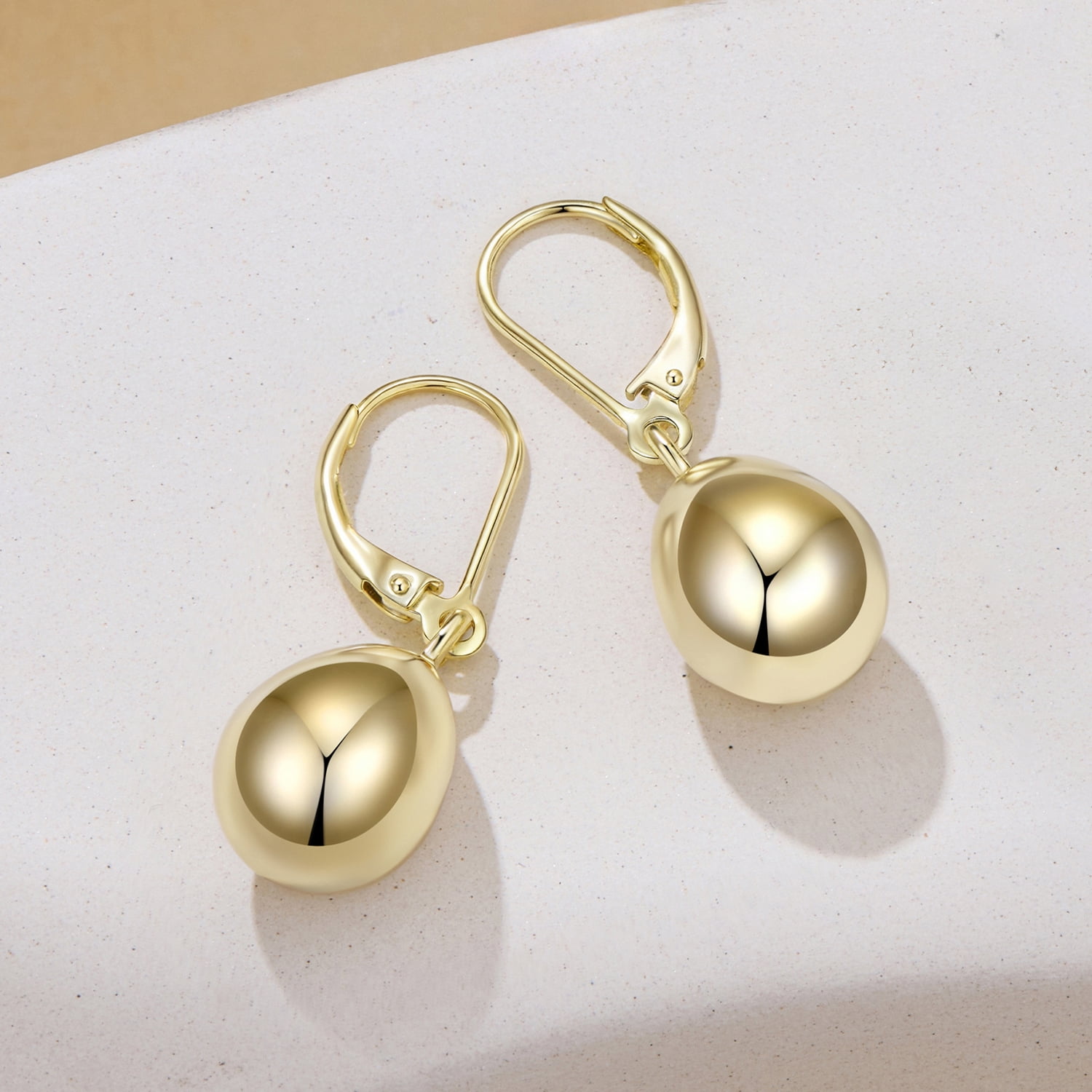 Water Drop Lever Back Earring, Minimalist Studs for Professional & Evening Wear