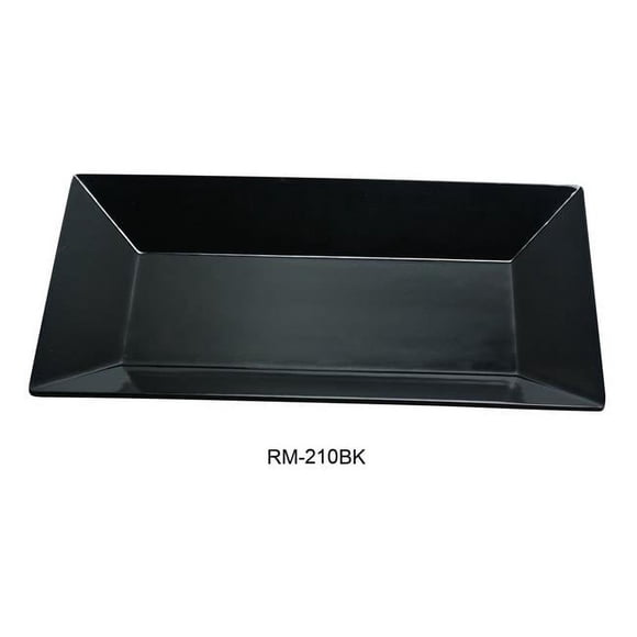 Yanco RM-210BK Rome Rectangular Plate, Black - 10 in. - Pack of 24