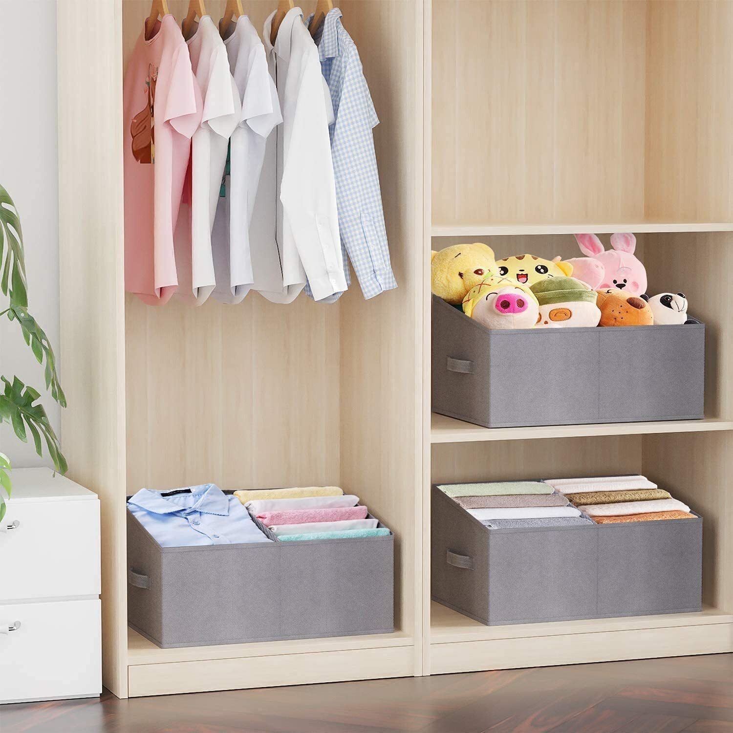 Trapezoid Storage Bins, Shelf Storage Baskets for Closet, Closet Boxes –  Mega Brown Box