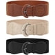 thumbnail image 1 of 3 piezas Cinturón ancho de cintura para mujer Cinturón elástico de cuero para decoración de vestidos de mujer, negro, caqui, beige, talla única$3 piezas Cinturón ancho elástico con hebilla, 1 of 7