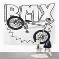 thumbnail image 2 of ZEALGNED Sketch Doodle BMX Bike Sports Includes Text and Bicycle Drawing Wall Art Hanging Tapestry Home Decor for Living Room Bedroom Dorm 51x60 inch, 2 of 2