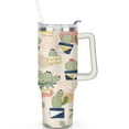 thumbnail image 2 of Cactus 40 Oz Tumbler with Handle Lid and Straw, Stainless Steel Double Walled Vacuum Insulated Cup, Cute Anniversary Wedding Birthday Gifts Tumbler for Women Men Friends Outdoor Indoor, 2 of 7