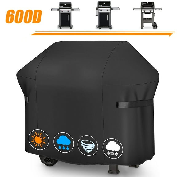 IC ICLOVER 48 inch Grill Cover, 600D Heavy Duty BBQ Cover Waterproof, BBQ Outdoor Gas Grill Cover Windproof, Anti-UV (48"Lx32"Wx42"H)
