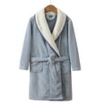 thumbnail image 2 of WOLLED Big Kids Thickened Flannel Robe Youth Facecloth Bathrobe Robe Boys Girls Fall Winter Warm Pajamas Plus Belt for Toddler 4-16+Y, 2 of 8