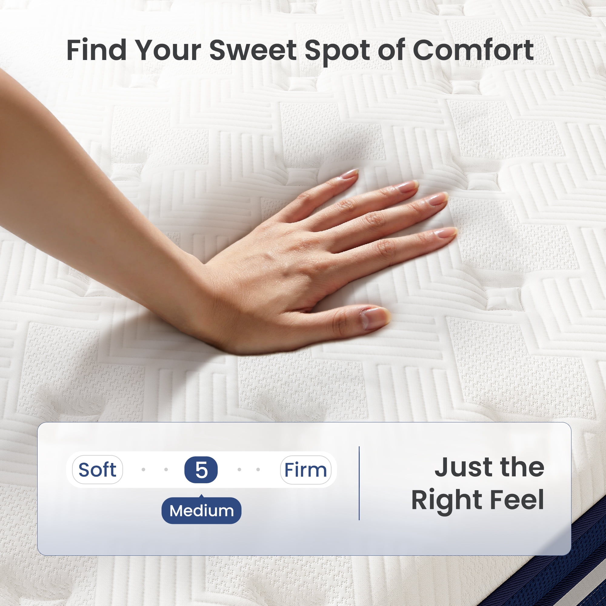 Babo Care King 12 inch Cooling Gel Memory Foam Hybrid Mattress with Individually Pocketed Coils, Medium Support, Motion Isolation, Mattress in a Box, CertiPUR-US Certified