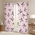 thumbnail image 2 of Erosebridal Princess Ribbon Bowknot Blackout Curtains Set of 2 (52x84 Each),Black Bowtie Gifts Window Curtains For Kids Girls, 2 of 7