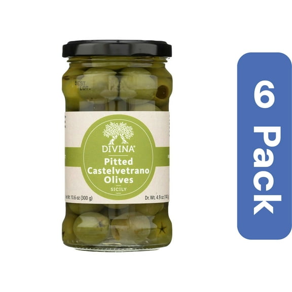 Divina Olives Castelvetrano Pitted 4.4 oz (Pack of 6)