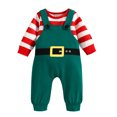 thumbnail image 3 of Mercatoo Toddler Boys Girls Long Sleeve Christmas Striped Prints Shirt Tops Suspender Pants Baby Boy Girl Clothes, 3 of 9