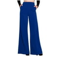 thumbnail image 4 of Utoimkio Women's Wide Leg Dress Pants Bell Bottom Work Pants High Waisted Elastic Business Casual Pants for Women, 4 of 8