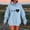 Light Blue, variant on Pullover Hoodie for Womens Plus Size Fashion Casual Ladies Printed Long Sleeve Tops Blouse Hooded Sweatshirts