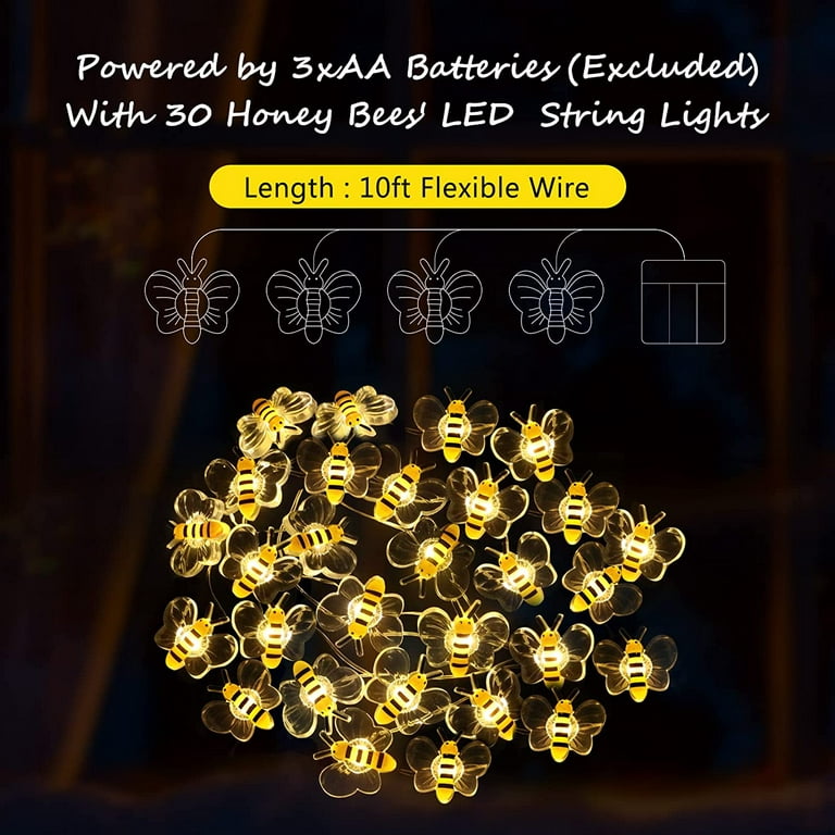 3 Packs Honeybee Fairy String Lights Decor 30 ft Bee Lights with 90 Pcs  Honeybee Shaped LED Light for Fairy Decor, Bee Festival, Party, Bedroom,  Living Room, Plants, Patios, Wedding - Yahoo Shopping