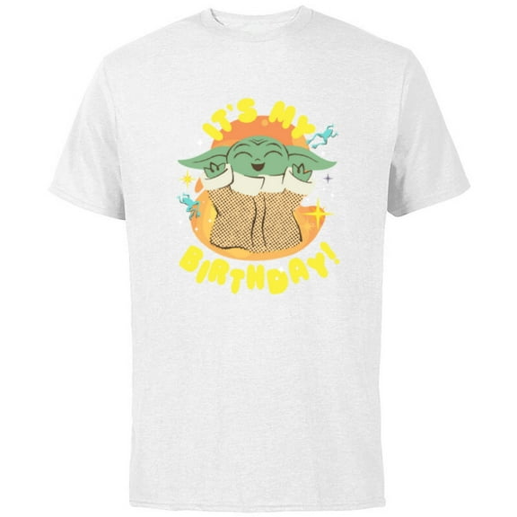 Star Wars Mandalorian Grogu Happy Frogs It’s My Birthday! - Short Sleeve Cotton T-Shirt for Adults - Customized-White