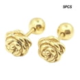 thumbnail image 3 of Qarigey Pendientes de 5 piezas para mujer y niña, aretes redondos de acero de titanio, para regalo, accesorios de joyería exquisitos Ropa, zapatos y accesorios Miscelánea balón de Oro Qarigey AP009678-10B, 3 of 6