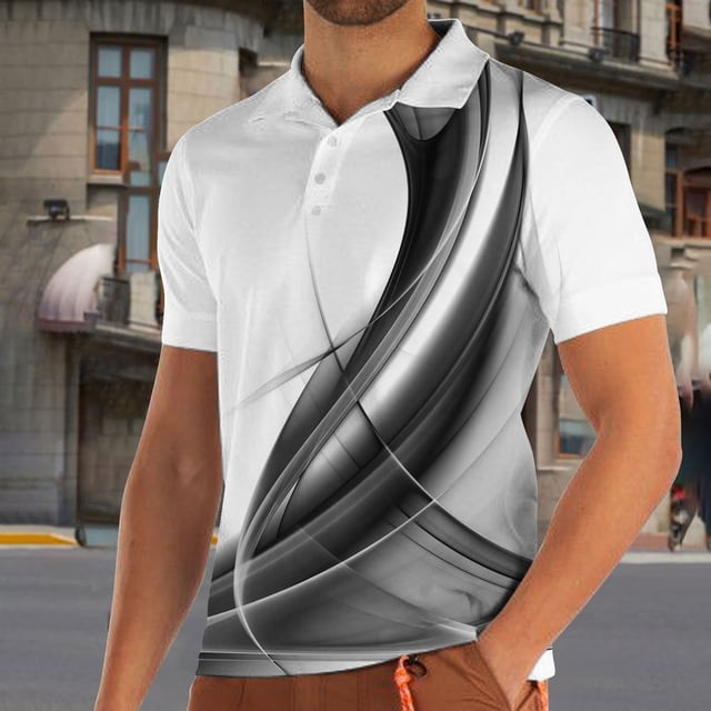 T-shirt à Col en V à Manches Courtes Imprimé Décontracté et à la Mode pour Hommes