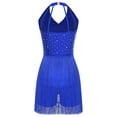 thumbnail image 4 of iixpin Justaucorps à Franges en Strass pour Femmes Cocktail Salon Rumba Salsa Danse Justaucorps Combinaison Bleu G, 4 of 4