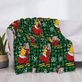 thumbnail image 3 of Naloa Vintage Santa Skiing Green Plaid Flannel Fleece Throw Blanket for Bed Couch, Thick Blanket - All Seasons Suitable for Women, Men and Kids-40"x30", 3 of 6
